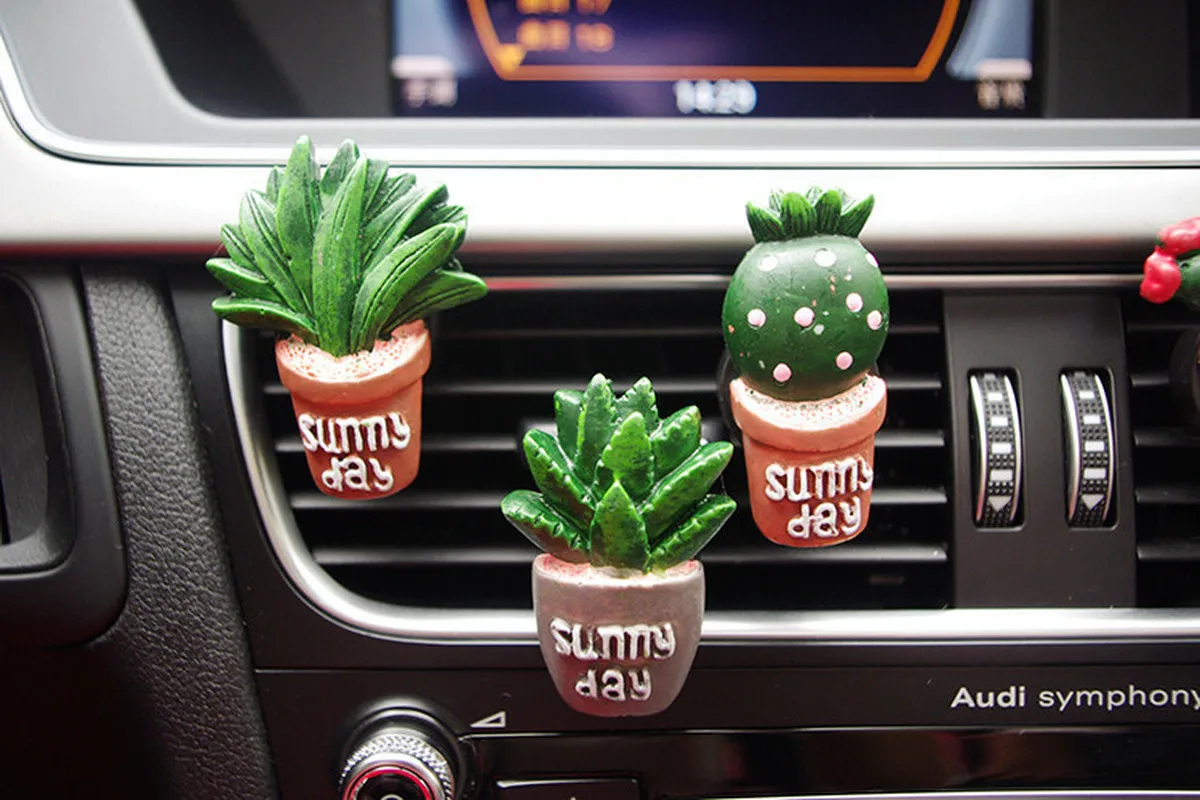 

Cactus Perfume Clip Solid Balm Decorative Ornaments Car Air Conditioning Air Outlet Perfume Clip Creative Cute Air Freshener