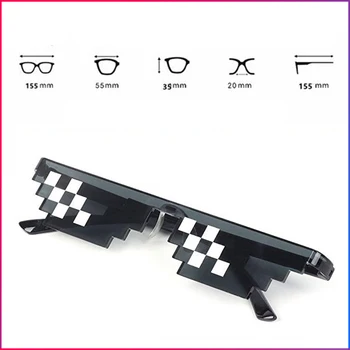 

8 Bit Thug Life Sunglasses Pixelated Men Women Brand Party Eyeglasses Mosaic UV400 Vintage Eyewear Unisex Gift Toy Glasses