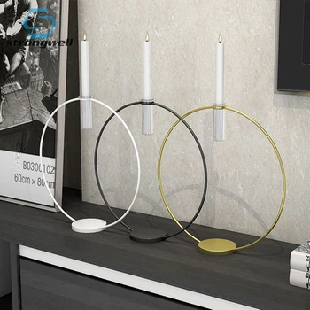 

Strongwell Home Supplies Metal Candlestick Round Candle Stand Desktop Furnishings Multifunction Hydroponics Decoration Ornament