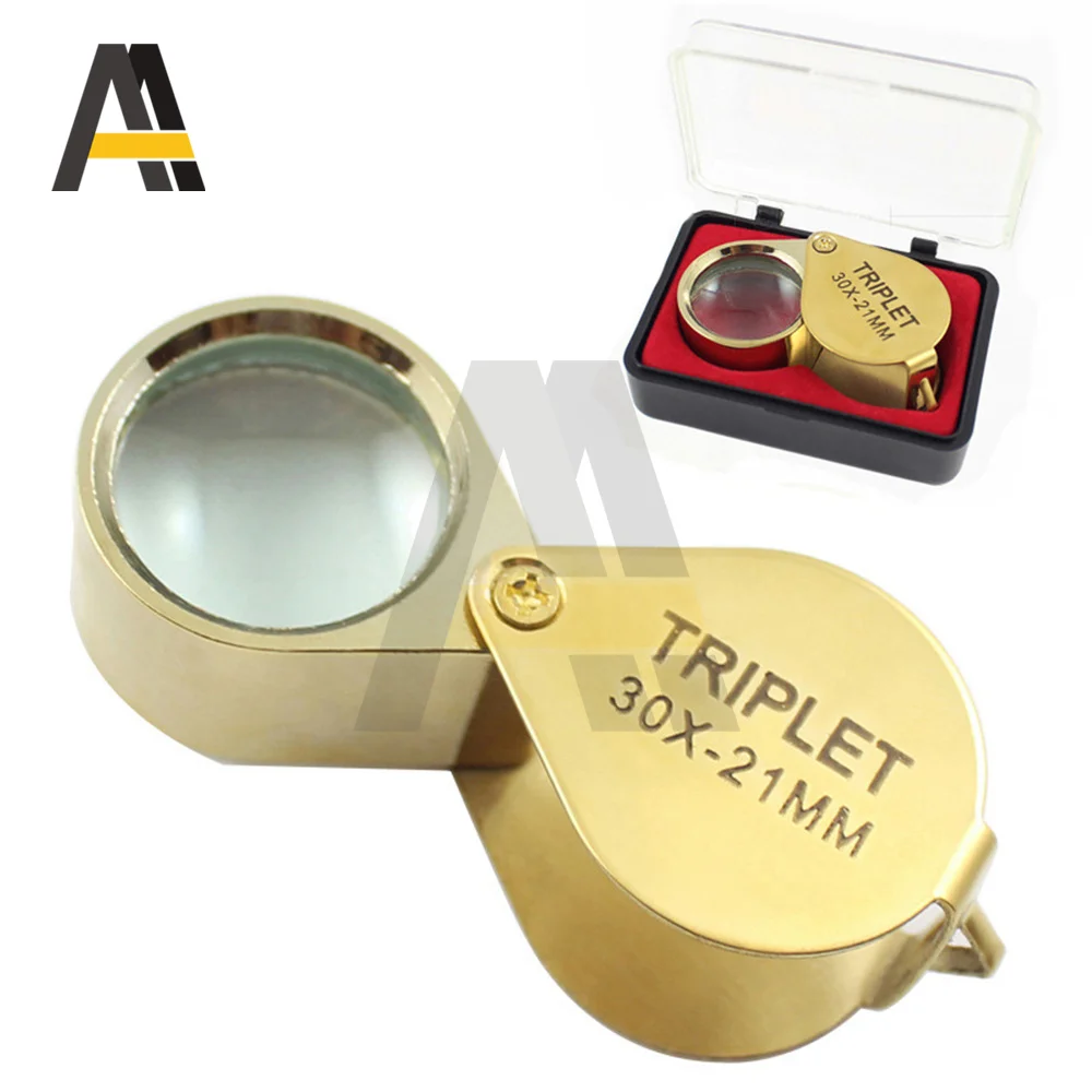 Portable Folding Jewllery Loupe 30X 20X 10X Magnifying Glass Pocket Size Jewllery Magnifier Glasses 30X Magnification Metal 6