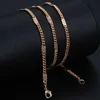 3mm Womens Girls Necklace Curb Cuban Chain 585 Rose Gold Filled Necklace Fashion Jewelry 50cm 60cm DCN12 ► Photo 2/5