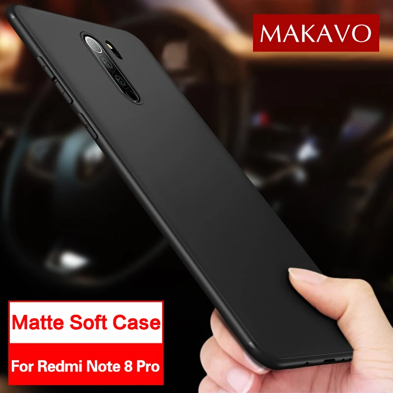 MAKAVO чехол для Xiaomi Redmi Note 8 Pro мягкий силиконовый матовый с полной защитой чехлы