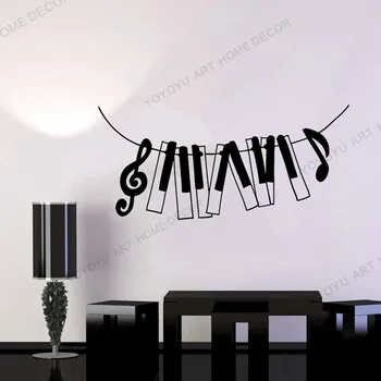 

Creative Wall Decal Music Piano Note Treble Clef Musical Keys Vinyl Window Sticker Bedroom Classroom Studio Interior Mural rb617