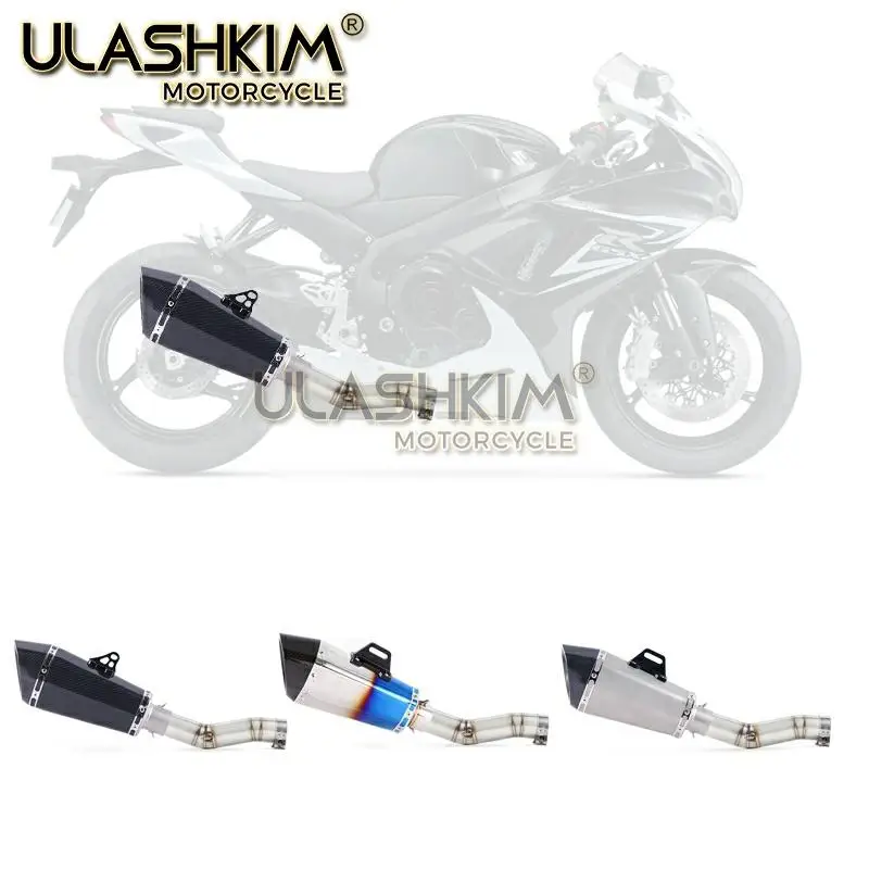 Мотоцикл полный выхлоп среднего звенья трубы слипоны для Suzuki GSXR600 Gsxr700 Gsxr750 k7 GSX R700 R750 R600 GSXR 600 700 750