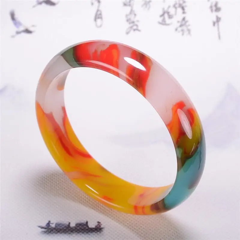 

Colorful Jade Bracelet Xinjiang Gobi Hetian Jade Ladies Fashion Joker Bracelet Jewelry