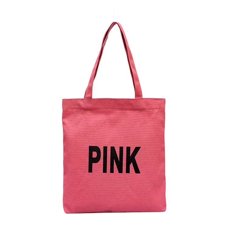 

Korean Style Simple Lettered Printed Large Capacity Shoulder Bag Spring-Summer Versatile Indie Canvas Bag Big Bag