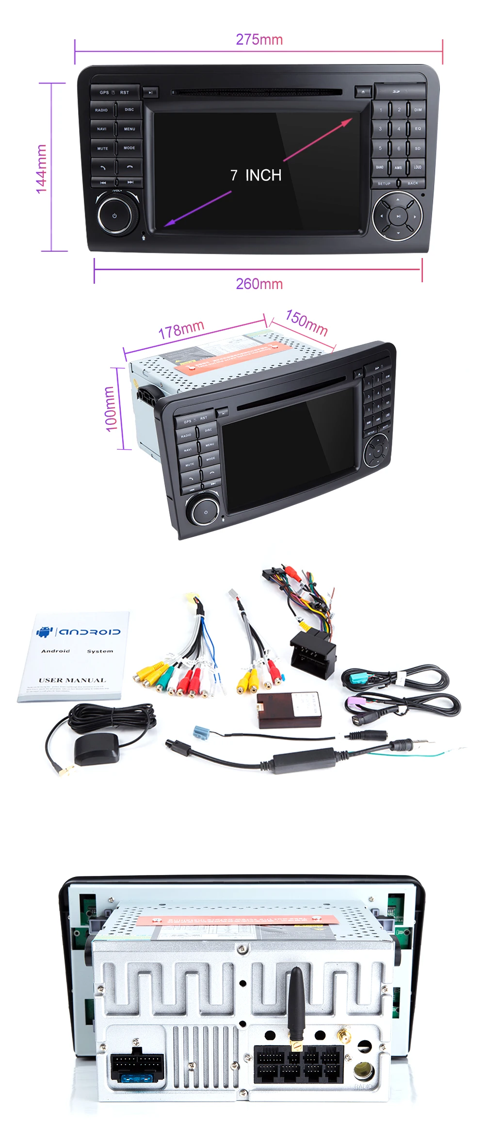 Sale Xonrich Car Multimedia Player 2 din Android 9.0 GPS DVD Automotivo for Mercedes Benz ML W164 ML300 GL X164 GL320 350 420 450 500 18