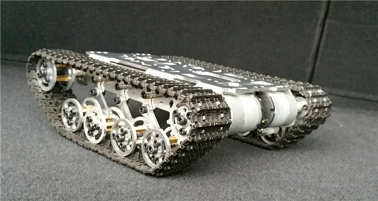 Robot Car Crawler Chassis Shock Absorber Tank Chassis with Aluminum Alloy Frame for Experiment for Arduino Project