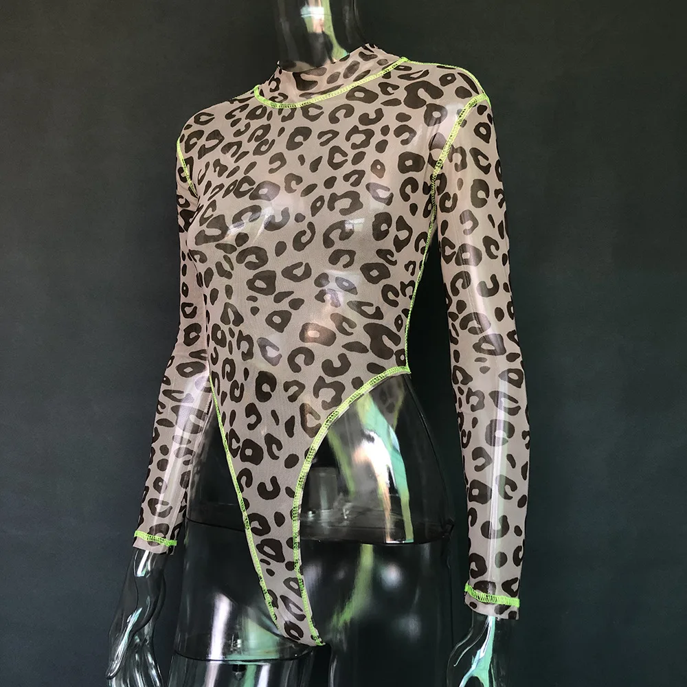 Боди с леопардовым принтом Adogirl - Цвет: leopard bodysuit