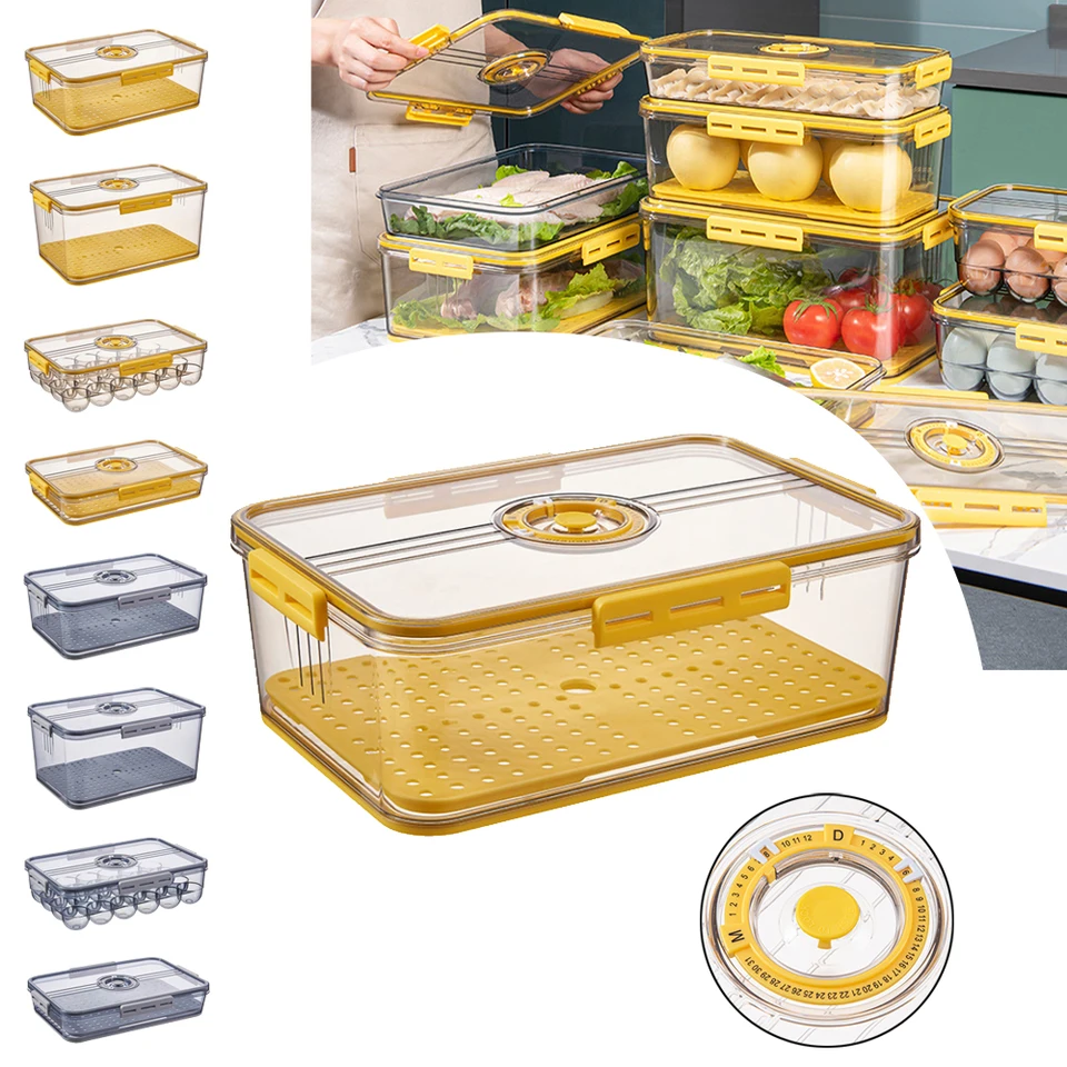 New Refrigerator Storage Box Transparent Food Grade PET Plastic Meat Fruits  Vegetables Freezer Containers Kitchen Accessories - AliExpress