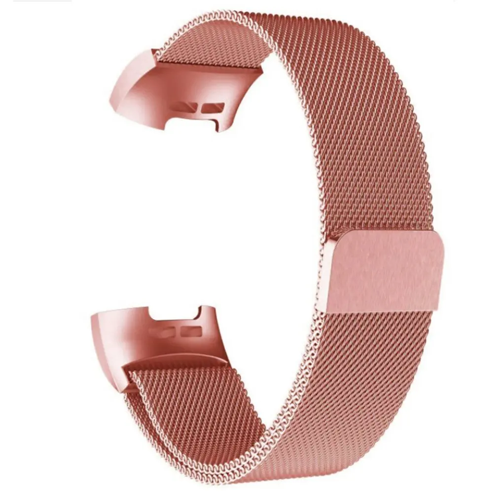 Новая магнитная металлическая Миланская петля для Fitbit Charge 3 ремешок Charge 2 ремешок Замена для Charge 2 полосы Charge3 - Цвет: Розовый