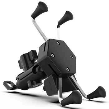 

Universal 360 Degree Adjustable Cell Phone Holder Motorcycle Bike Bicycle Mirror Usb Charging Bracket Bicycle Moto Handle Grip