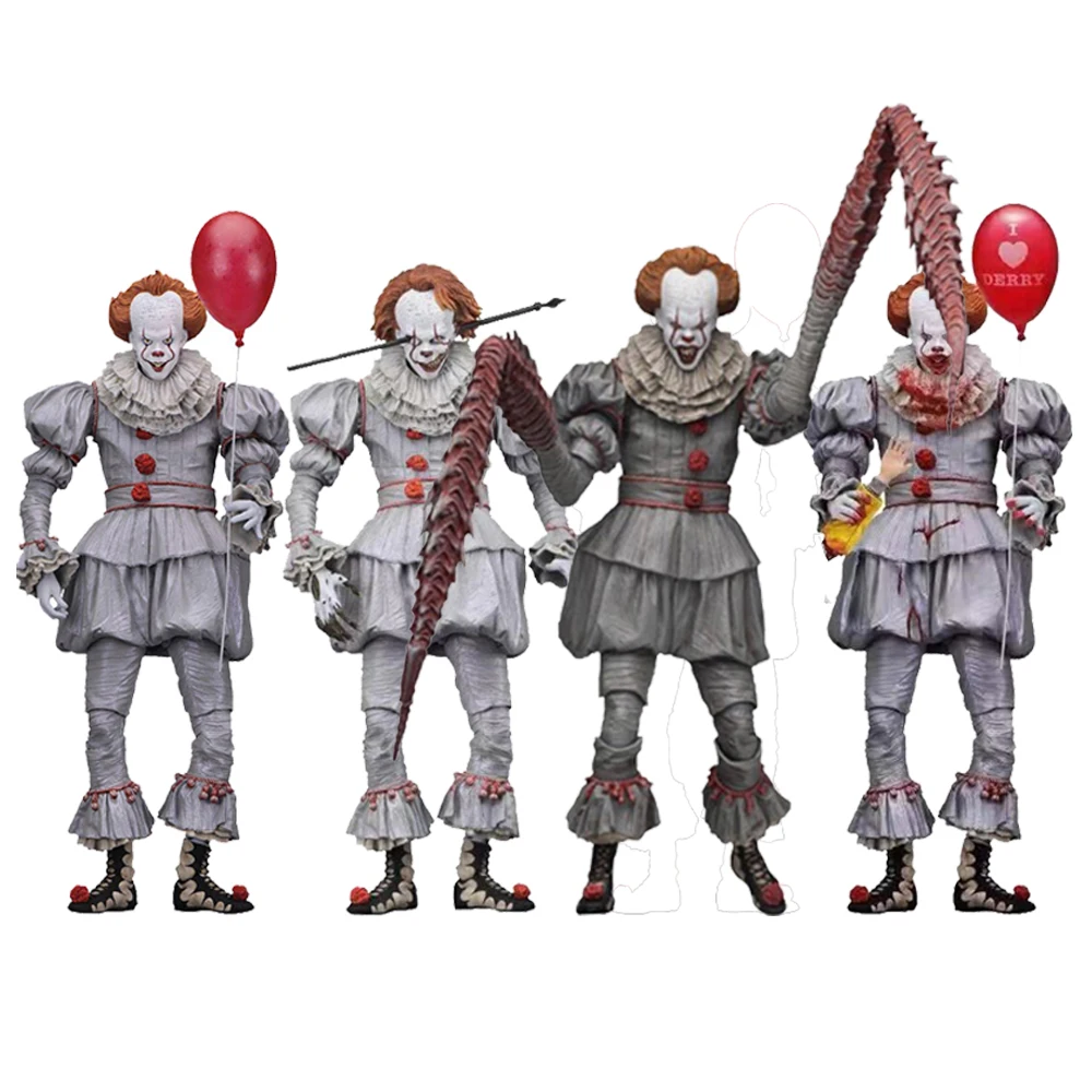 

18cm 4 Types Original NECA Pennywise Joker Horror Action Figure Toy Doll Horror Halloween Gift