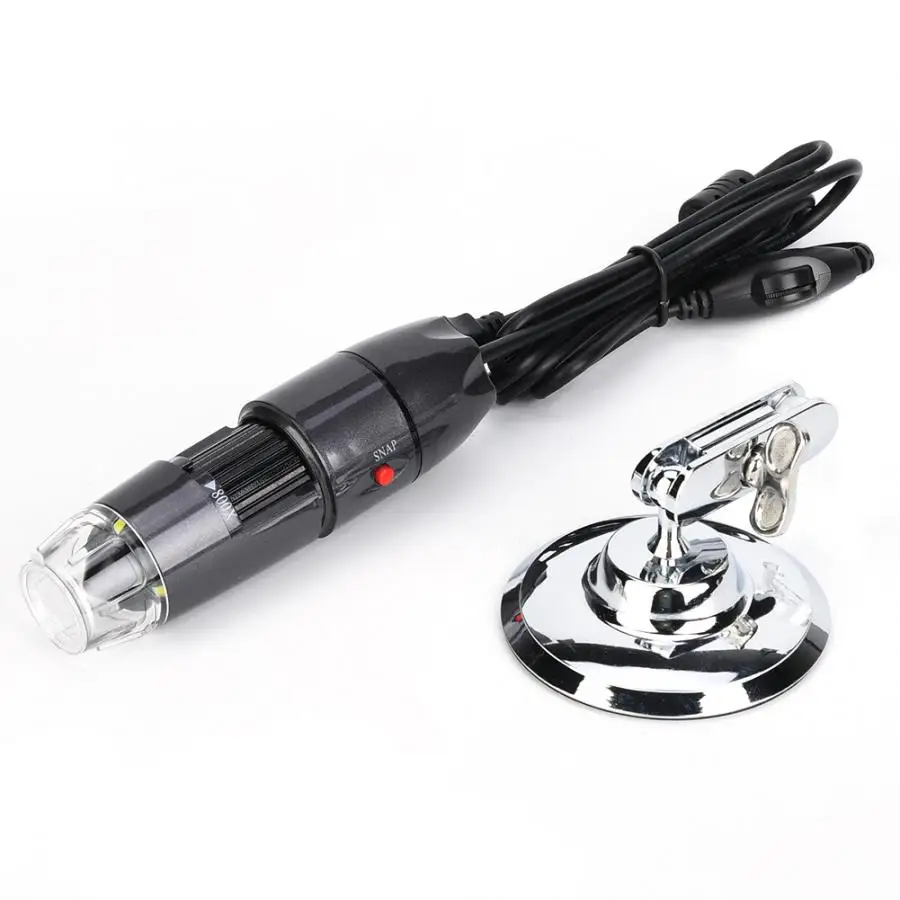 1 компл. S08 8LED 20X-800X USB цифровой микроскоп с универсальным металлическим кронштейном поддержки