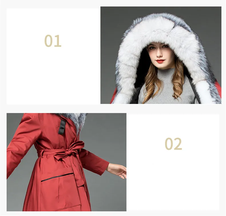 Perfect AYUNSUE Winter Jacket Women Rabbit Fur Liner Parka Real Fur Coat Female Fox Fur Collar Warm Long Trench Coats Chaqueta Mujer MY 4