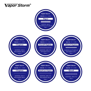 

10pcs Vapor Storm SS316 Heating Wire Coil RDA Coil Vapor Storm Fused Clapton Tiger Alien Clapton Quad Prebuilt Wrap Wires Coil