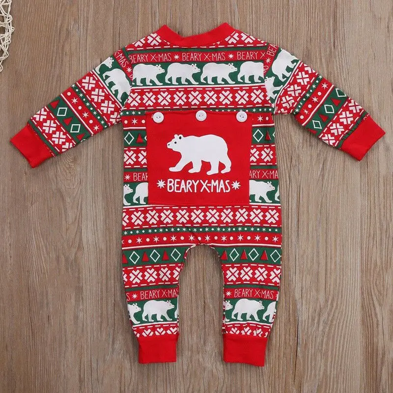 

Pudcoco Christmas Newborn Infant Baby Girl Boy Outfit Long Sleeve Romper Jumpsuit Kid Xmas Baby Clothing