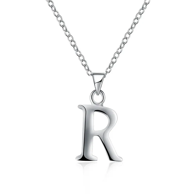 Fashion Jewelry Stainless Steel Link Chain Letter R Pendants Necklaces Fine Women Wedding Party Gift 2*2.5cm No chain 3