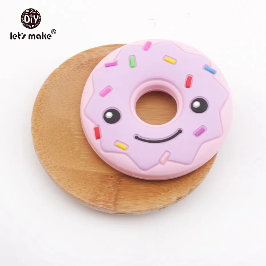 Let's Make 1 шт силиконовый Прорезыватель для зубов пончик BPA Бесплатно Пищевой класс уход Прорезыватель для зубов подвески для ожерелья медальон Прорезыватель зубов DIY Детская Игрушка прорезыватель - Цвет: smile purple