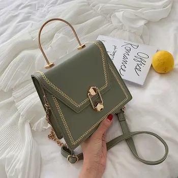 

PU Leather Crossbody Bags For Women 2020 Totes With Metal Handle Lady Shoulder Bag purses and handbags bolsas feminina