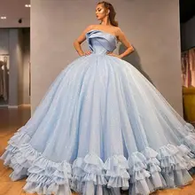 baby blue puffy dress