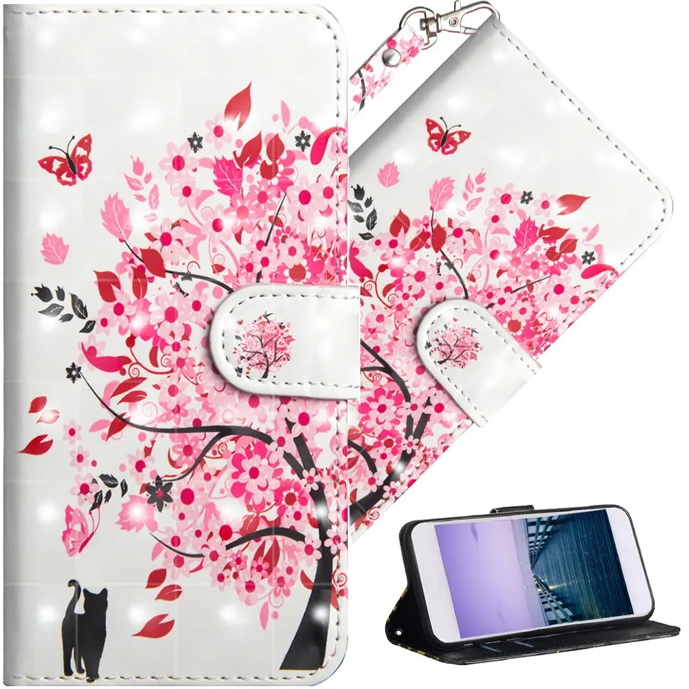 Red Tree 3D бумажник чехол для huawei P30 P20 Коврики 30 20 10 lite Pro крышка из искусственной кожи чехол для huawei Honor 20 10 lite рro вид 20 9X 8X 8A - Цвет: Red Tree
