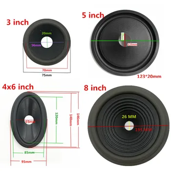 

3" 5" 6" 8" 4x6" 6x9" Inch 4pcs Speaker Paper Cone Rubber Foam Edge Injection Cone Basin Woofer Repairable Part Accessories