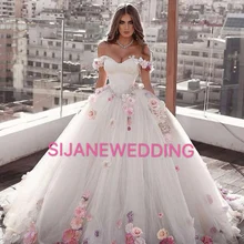 Wedding Dress Vestidos De Noiva Colorful flowers Abaric Dubai Wedding Party dress 20190612