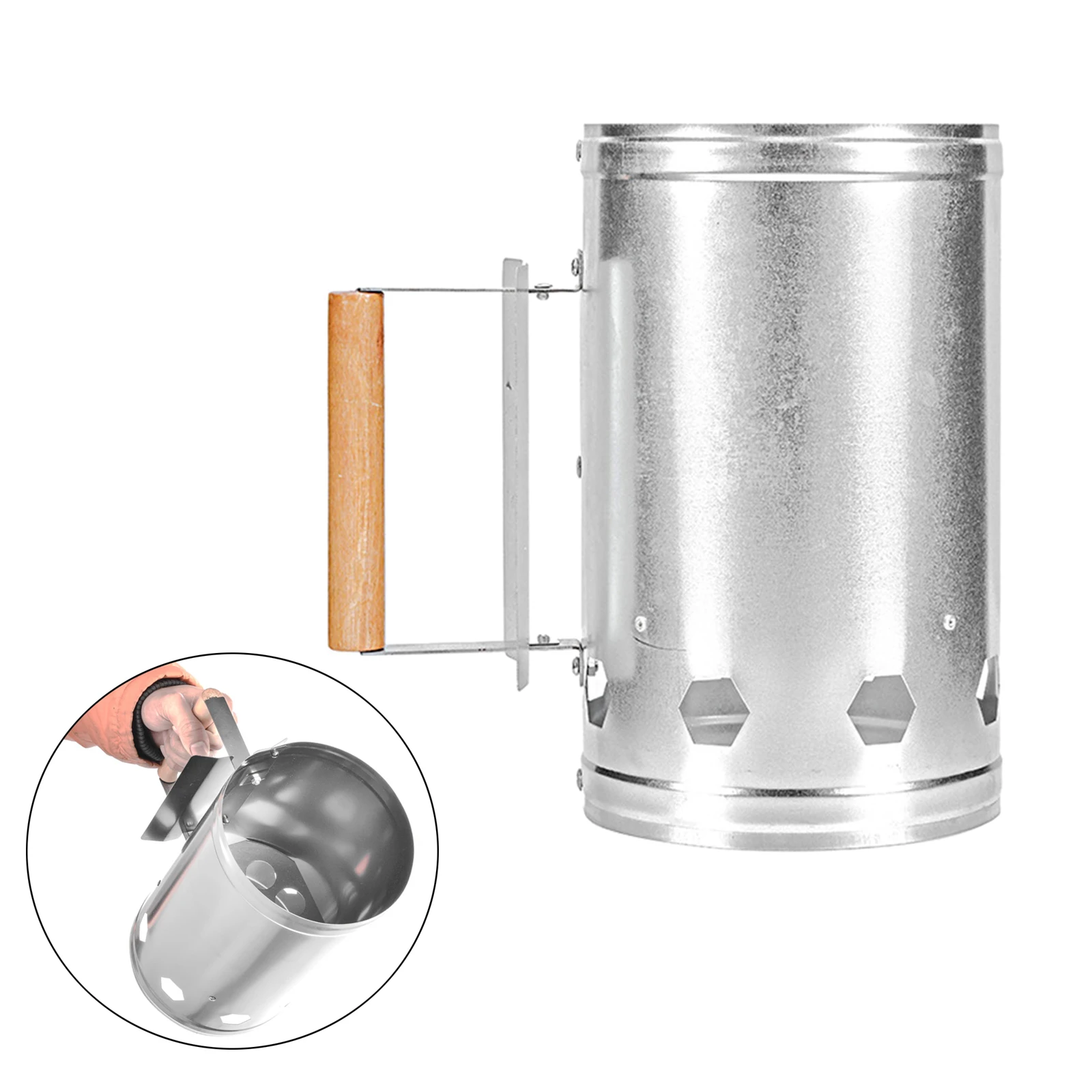 Barbecue Tools With Handle Ignition Anti Slip Outdoor Camping Carbon Chimney Starter Fire Grill Charcoal Fast Stove Barrels 4