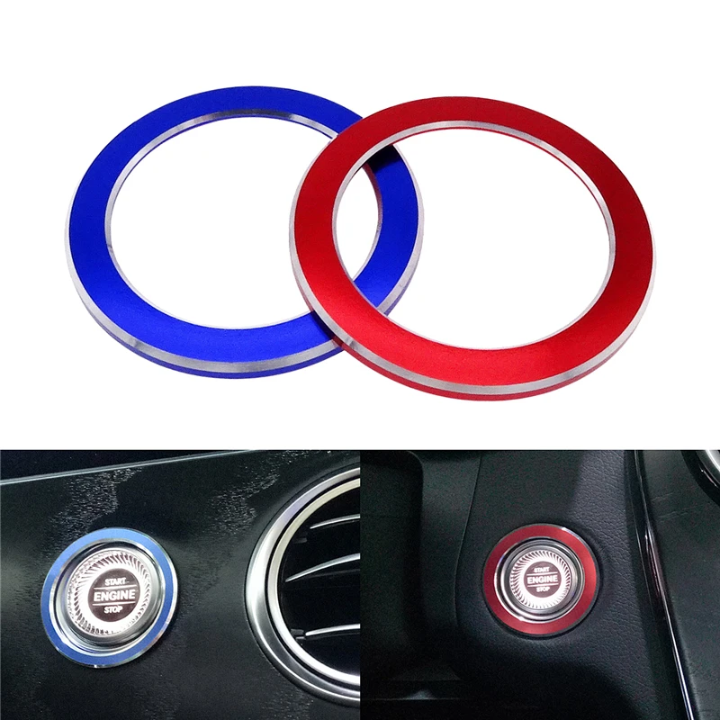 Ruiziliang 1 Pcs Car Engine Ignition Start Switch Cover 5 Colors Aluminum Decoration Ring Stickers for Ben-z E-Class W213 E200 E300 Color Name : Black 