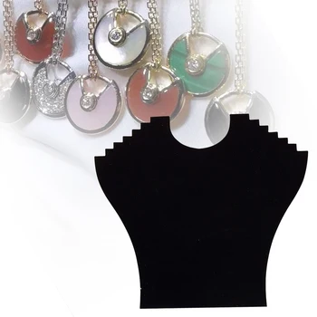 

Women Black Velvet Showcase Home Pendant Chain Bracelet Organizer Storage Rack Board Table Jewelry Holder Necklace Display Stand