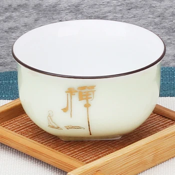 

White Vintage Tea Cups China Small Ceramic Chinese Style Porcelain Tea Cups 40ml Vasos Te Japones Beauty Glazed Clay Cup EA60CB
