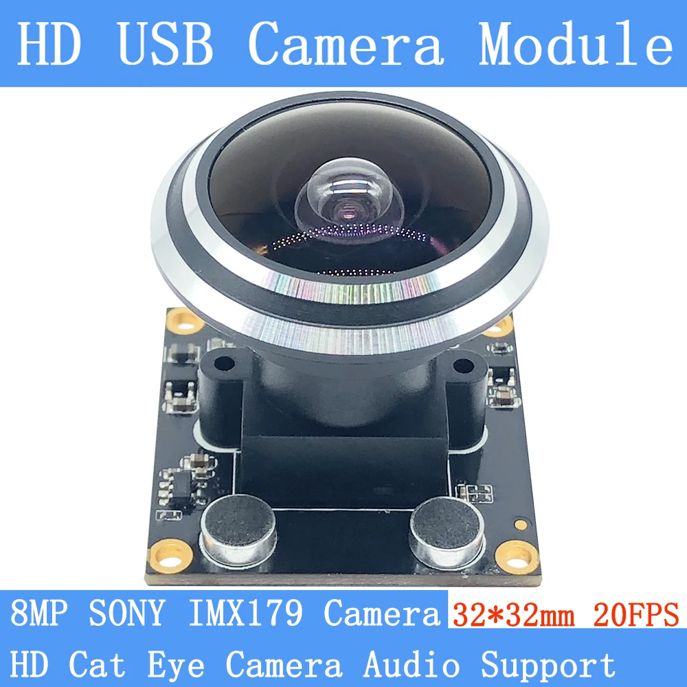 Камера 8 МП рыбий глаз с широким углом обзора 170 градусов 4K Sony IMX179 веб камера UVC MJPEG