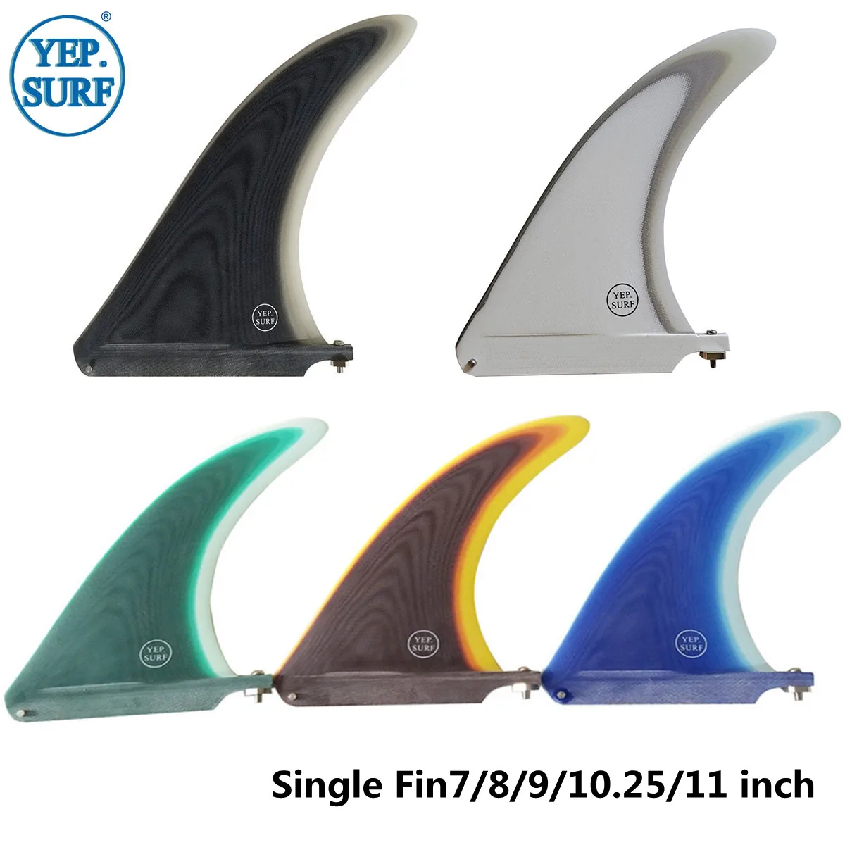 Surfing Fin 7/8/9/10.25/11 inch Length Paddle board Longboard Single