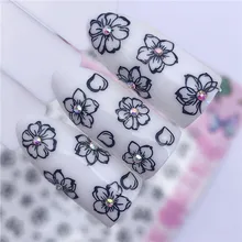 Новые продукты 3D ультра-тонкая резинка для ногтей стикер-черный и белый с узором наклейка с цветком для ногтей цветок ювелирные изделия прямой разъем a