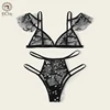 3 Color Sexy Lingerie Set Sexy Women's Underwear Set Lace Bra And Panty Set Embroideried Brassiere Thong Underpants Sexy Bra Set ► Photo 2/6