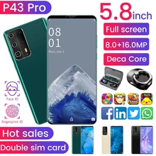 Téléphone portable P43 Pro, écran de 512 pouces, Smartphone, mémoire de 12 go et 5.8 go, déverrouillage par reconnaissance faciale, 1440x3200, Android 10.0, 5G