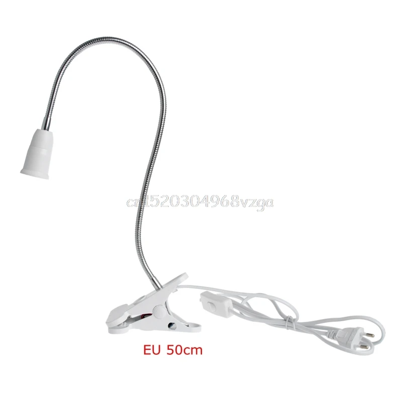 EU 50cm E27 50 см AC 85-265 в гибкий зажим на переключатель светодиодный держатель лампы разъем кабель питания E65B - Цвет: EU 50cm