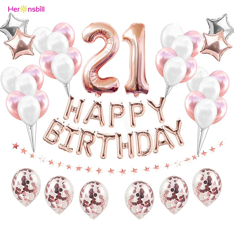 

37pcs 1st 1 2 3 4 5 6 7 8 9 10 18 21st 30 40 50 Years Happy Birthday Number Balloons Set Party Decorations Adult Kids Boy Girl