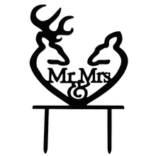 Креативные Персонализированные Свадебные топперы для торта с изображением оленя для торжественных мероприятий