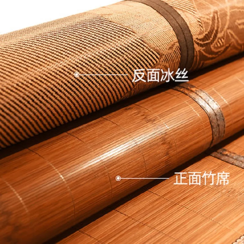 100% natural bamboo manufacturing natural comfort summer mattress various sizes Carbonized bamboo mat double-sided folding