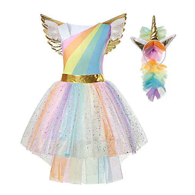 Kids Princess Unicorn Dresses for Girls Halloween Cosplay Costume Party Clothing