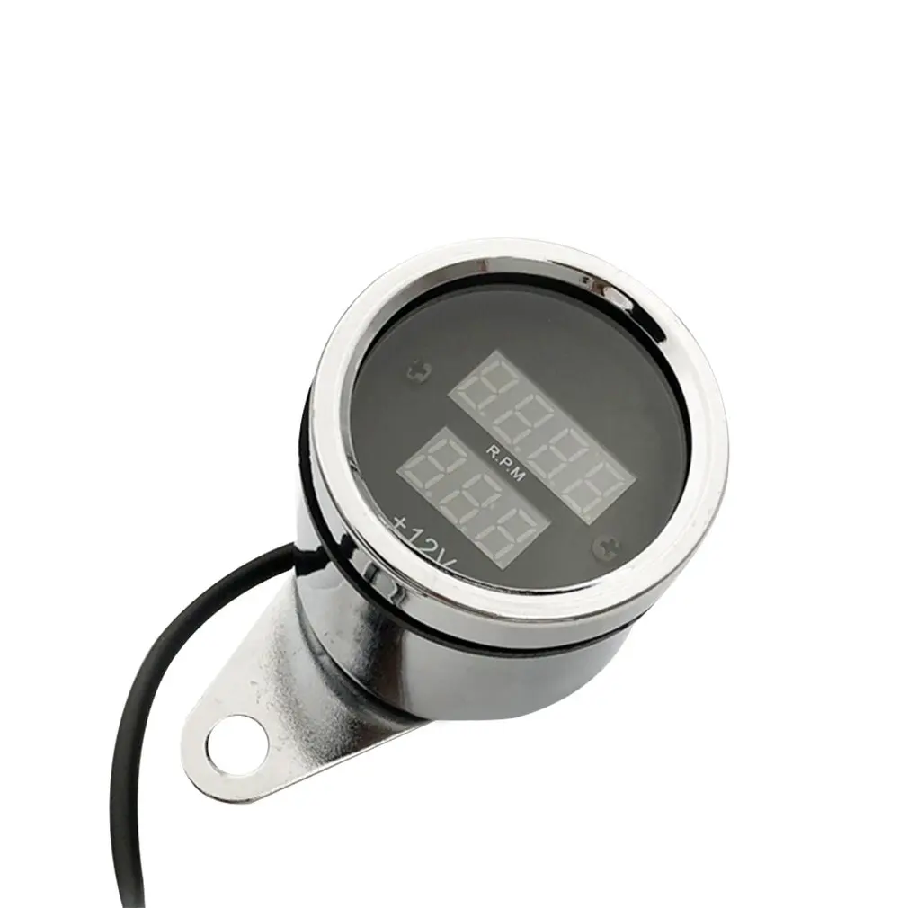

Motorcycle Refitting Instrument Tachometer LCD Voltmeter Two-in-one Refitting Inductance Led Digital Display Metal