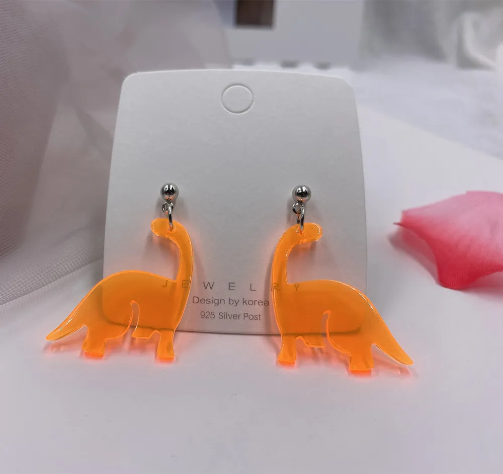 Cute Colorful Animal Acrylic Little Dinosaur Earrings for Girls Women Children Birthday Gift Lovely Jewelry animal earrings,acrylic earrings