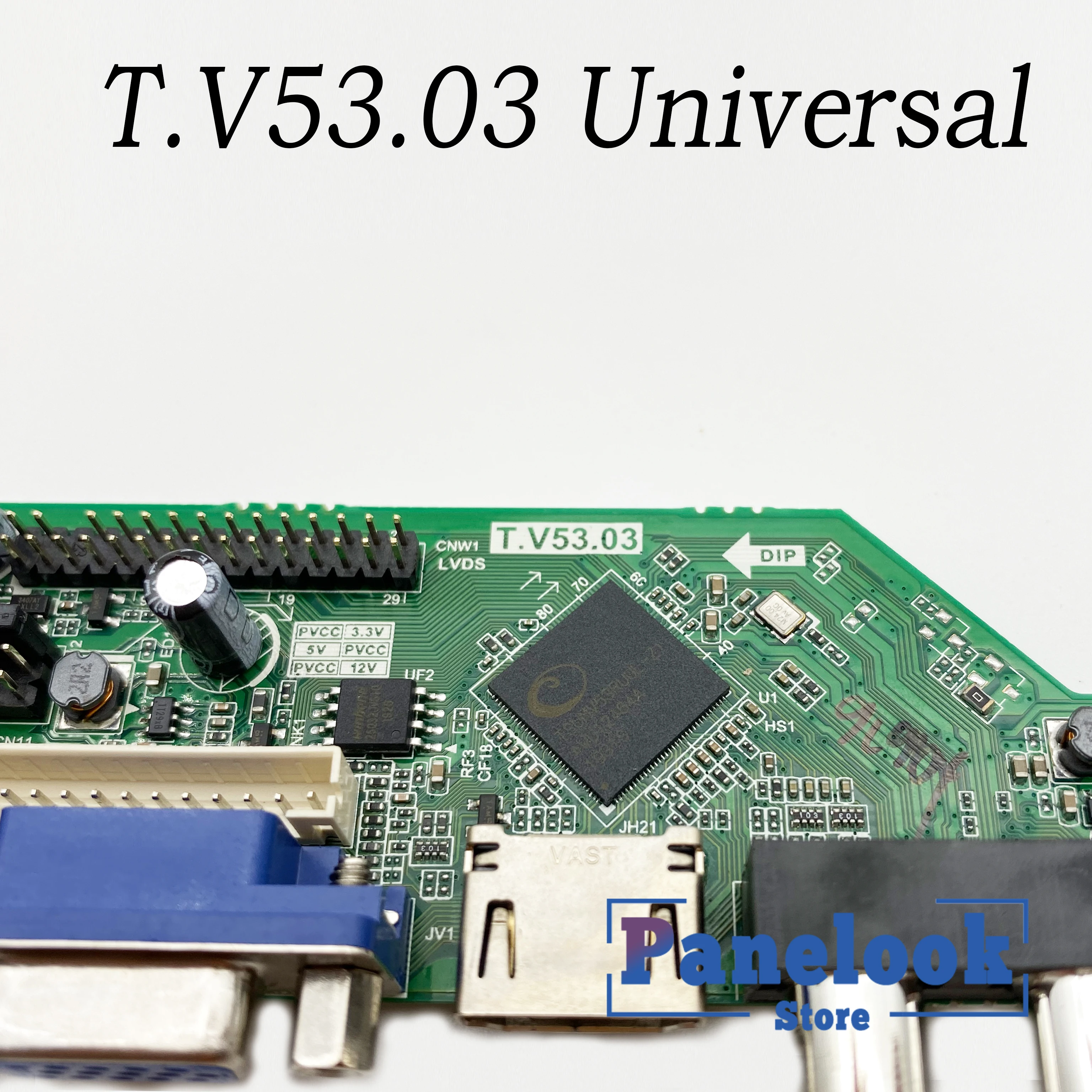 T. V53.03 Универсальный ЖК-телевизор контроллер драйвер платы PC/VGA/HDMI/USB интерфейс+ 7 ключ доска