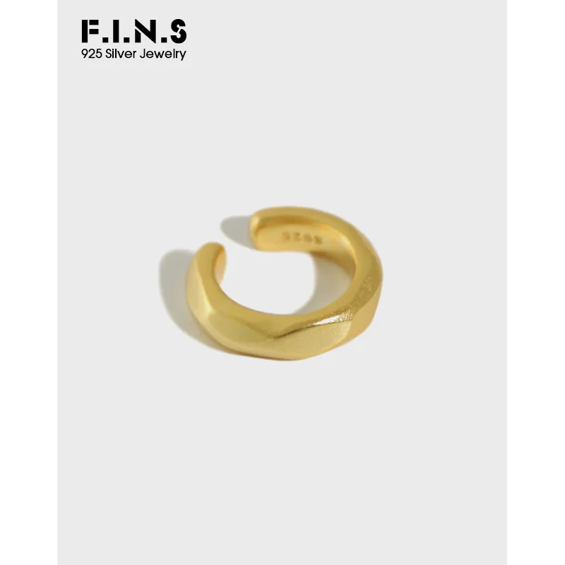 

F.I.N.S 1pcs Korean S925 Sterling Silver Ear Buckle INS Concave and Convex Ear Clip without Pierced Fashion Stackable Ear Cuff