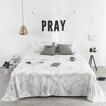 

42 Cotton Bed Sheet Flat sheet set Bed Linen Mattress Cover Twin Queen king size Bed set Grey white color drap de lit sabanas