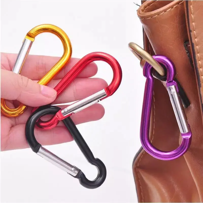 

10pcs/lot Climbing Button Carabiner Camping Hiking Hook Outdoor Sports Multi Colors Aluminium Safety Buckle Keychain