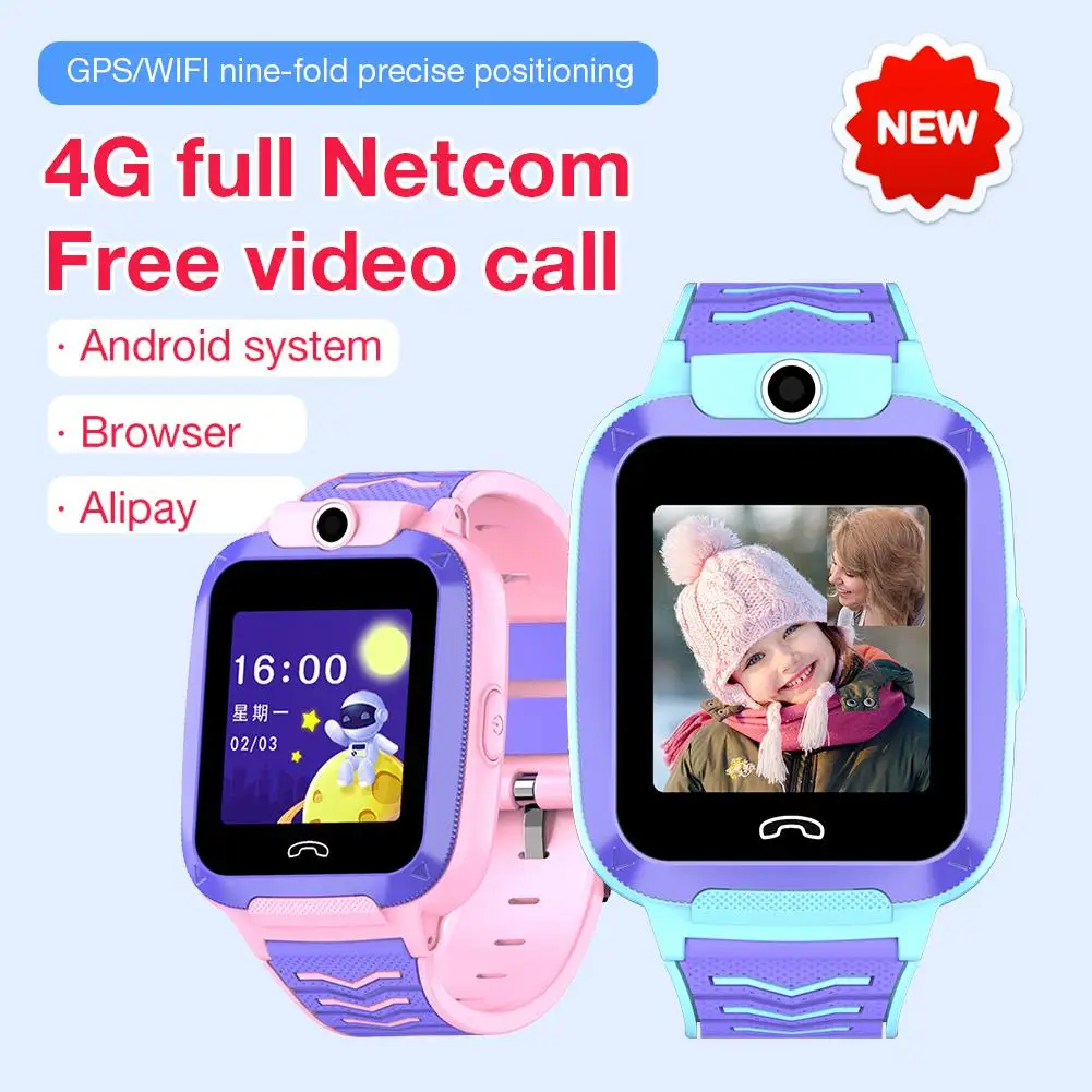 

NEW 4G Children Smart Watch Phone Video Chat Remote Monitoring Kids Smart Watch Waterproof Kid Phone SOS Call Boy Girl Teen