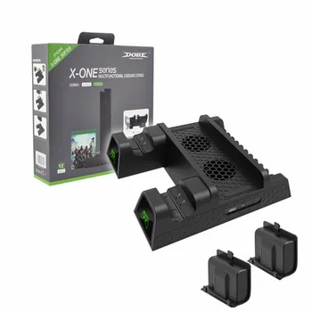 

1xXbox Heat Sink Base Cooling Fan Vertical Charger Stand Dual Controller Charging Dock+2x600mAh Battery for XboxOne /S/ X Pro